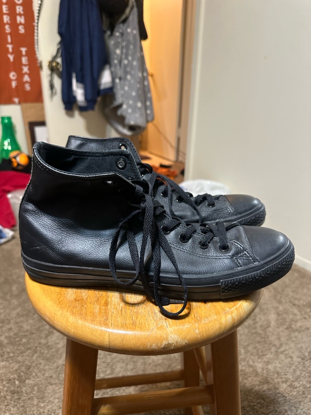 Vintage Converse chuck Taylor “triple black leather” 00s size 10
